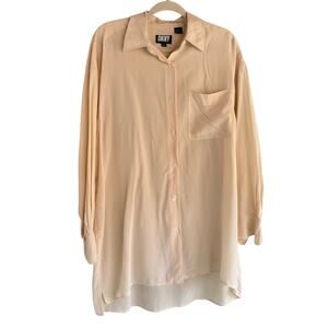 Vintage DKNY Silk Cream Long Sleeve Blouse